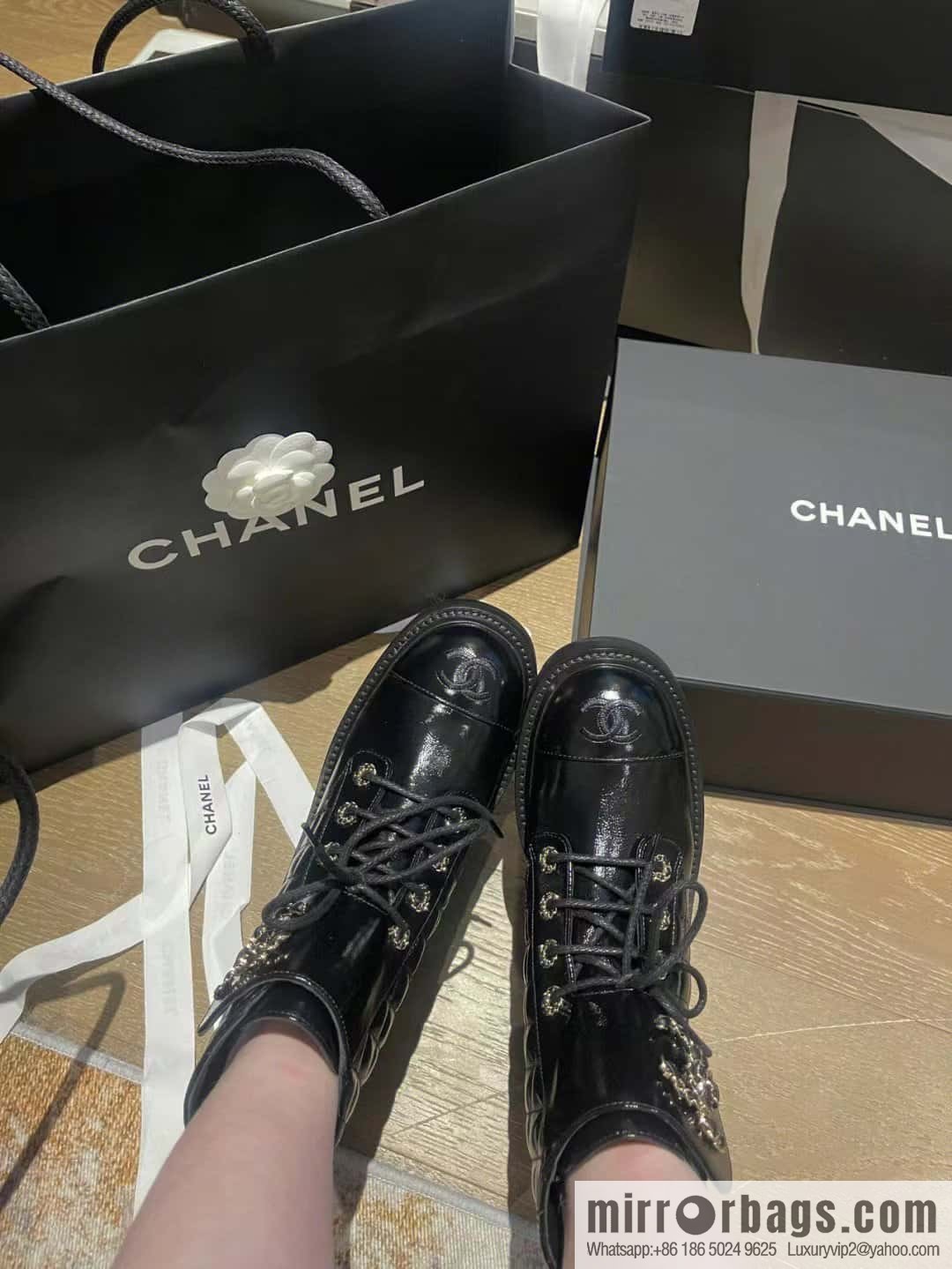 CHANEL Xiaoxiang autumn and winter classic diamond Martin boots