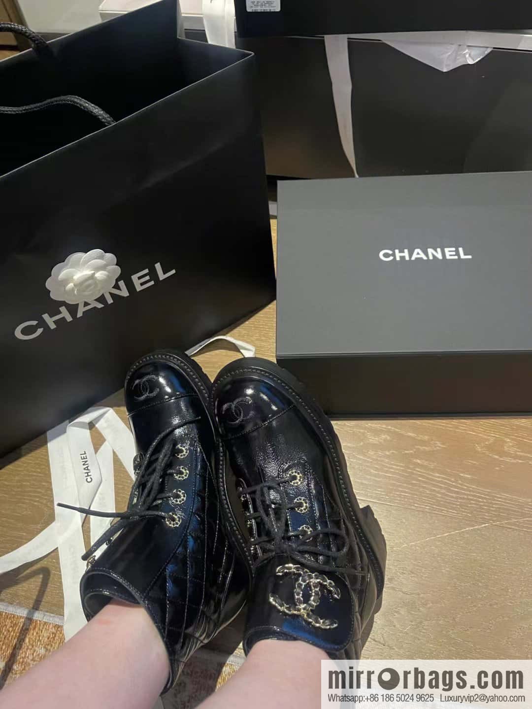 CHANEL Xiaoxiang autumn and winter classic diamond Martin boots