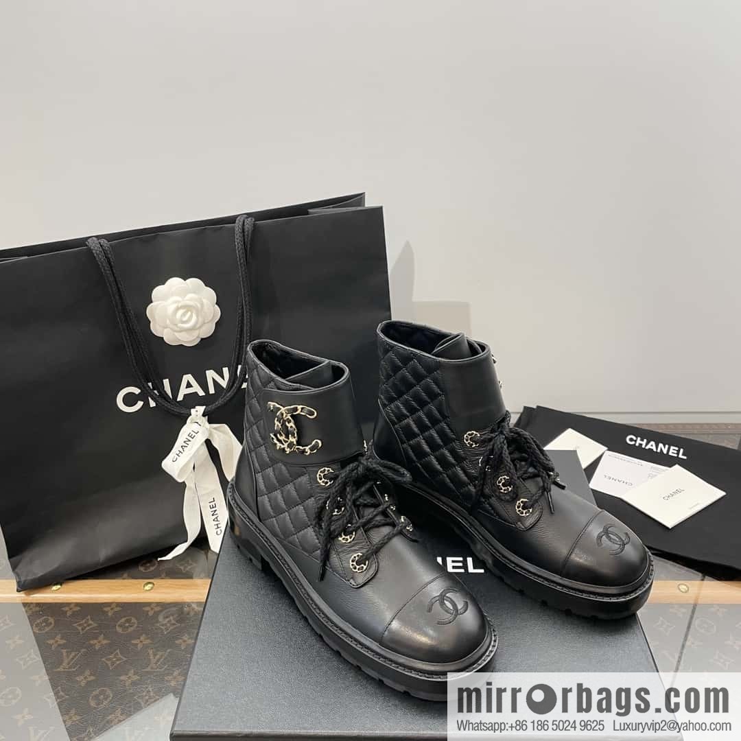 CHANEL Xiaoxiang autumn and winter classic diamond Martin boots