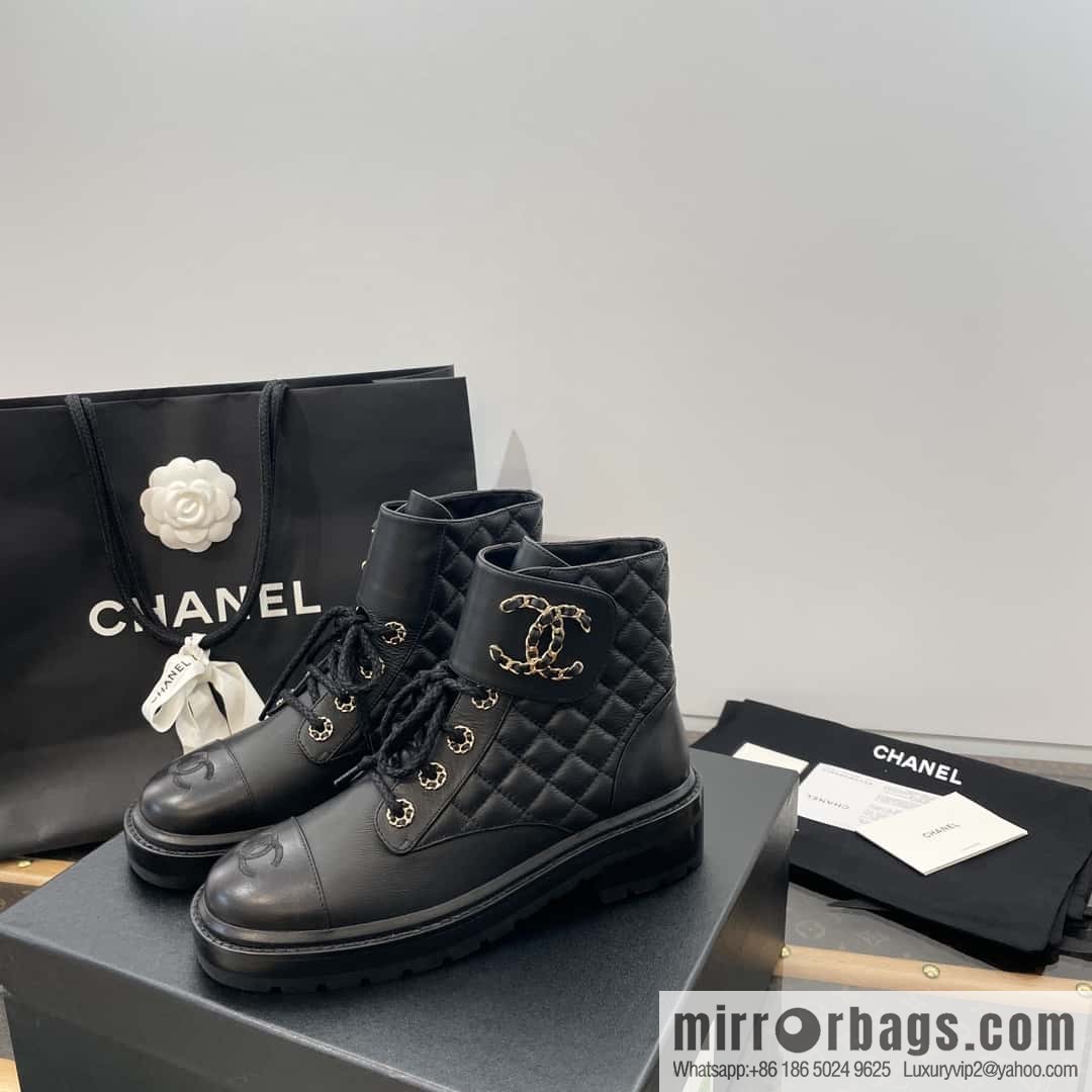 CHANEL Xiaoxiang autumn and winter classic diamond Martin boots