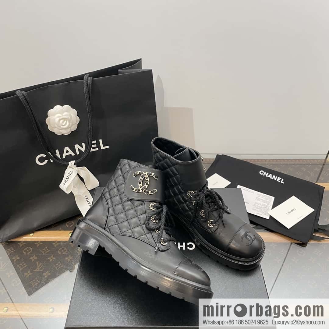 CHANEL Xiaoxiang autumn and winter classic diamond Martin boots