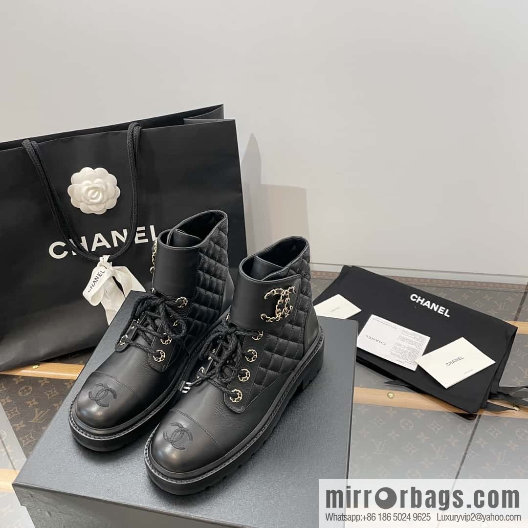 CHANEL Xiaoxiang autumn and winter classic diamond Martin boots