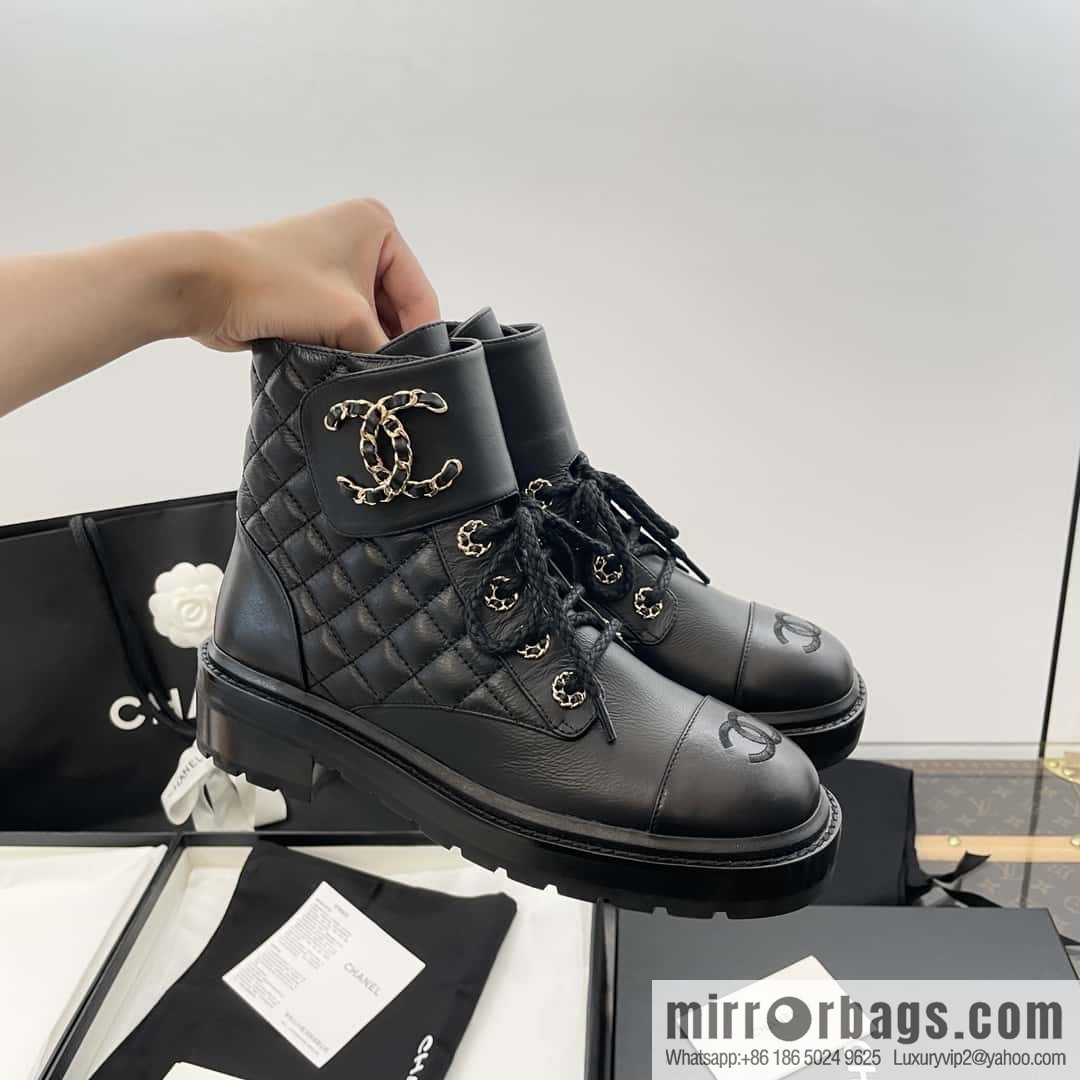 CHANEL Xiaoxiang autumn and winter classic diamond Martin boots