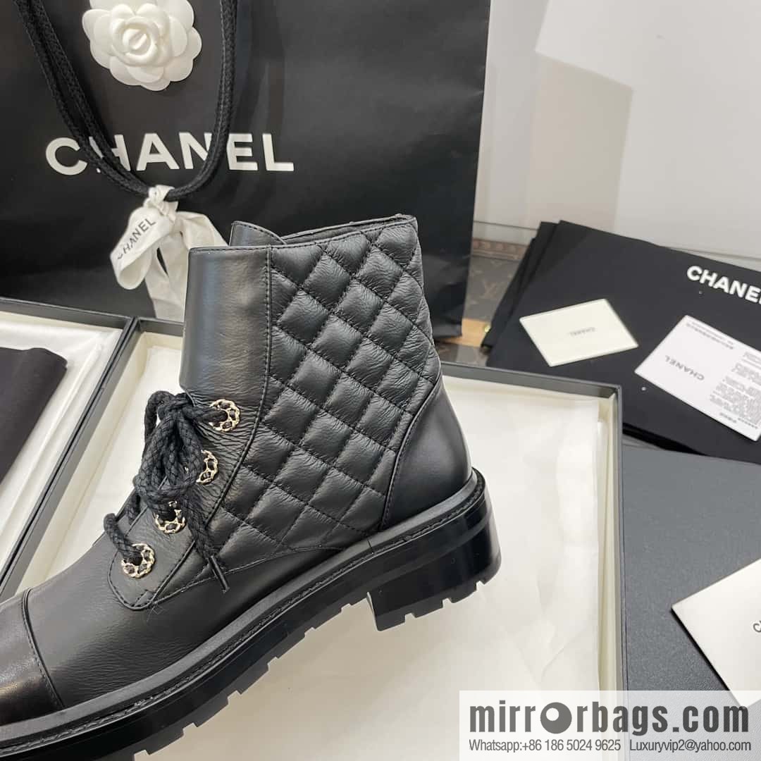 CHANEL Xiaoxiang autumn and winter classic diamond Martin boots