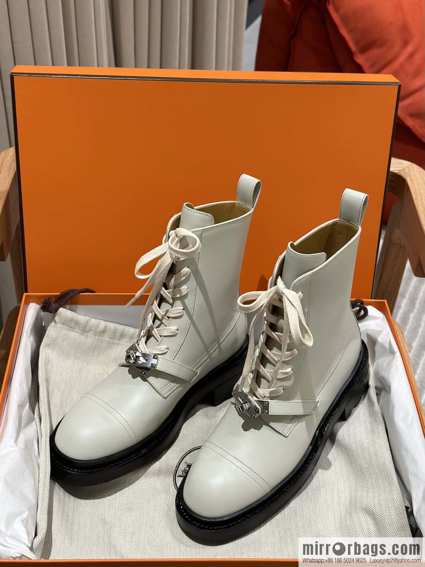 Hermès Calfskin Kelly Martin Boots