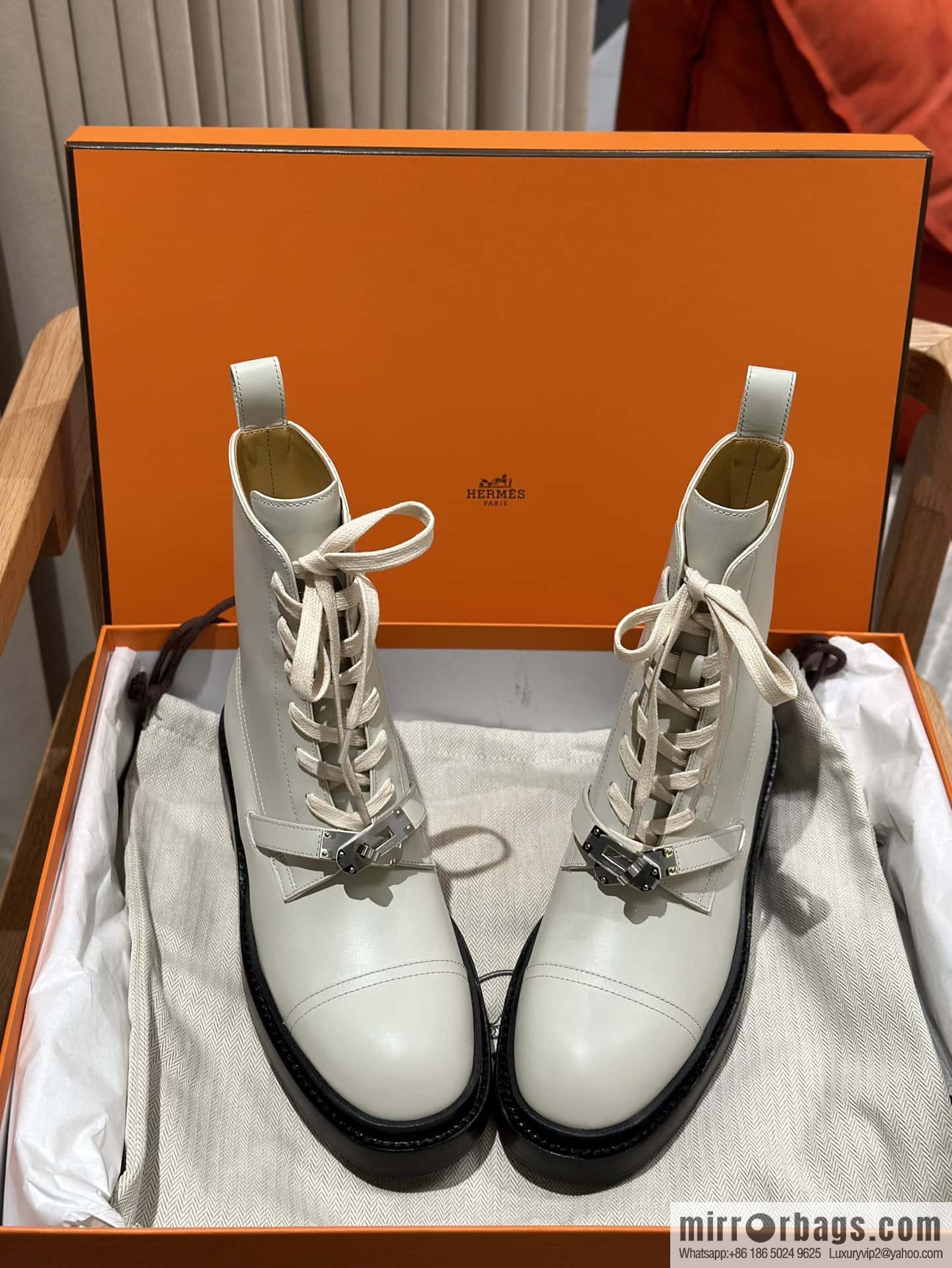 Hermès Calfskin Kelly Martin Boots