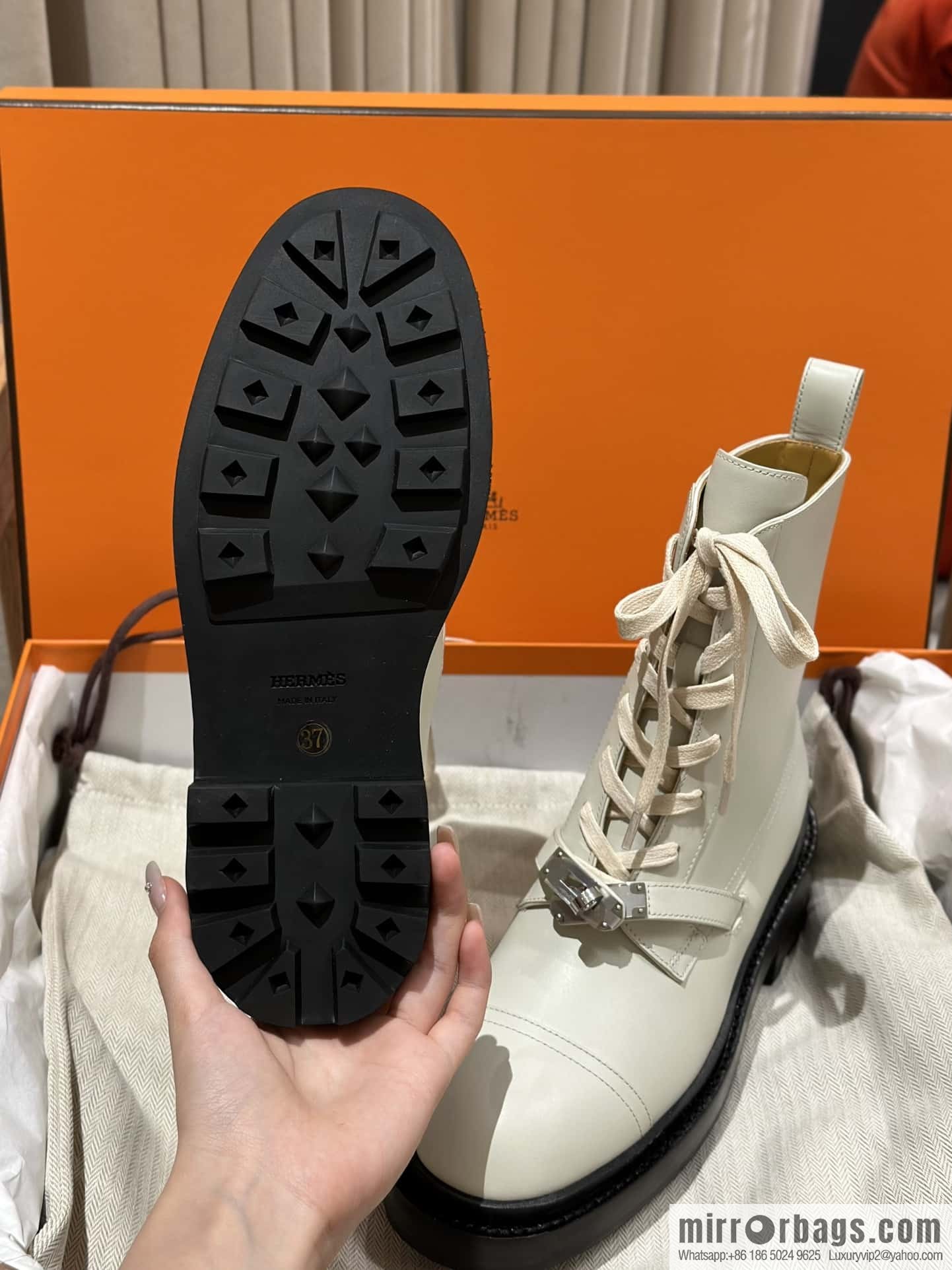 Hermès Calfskin Kelly Martin Boots