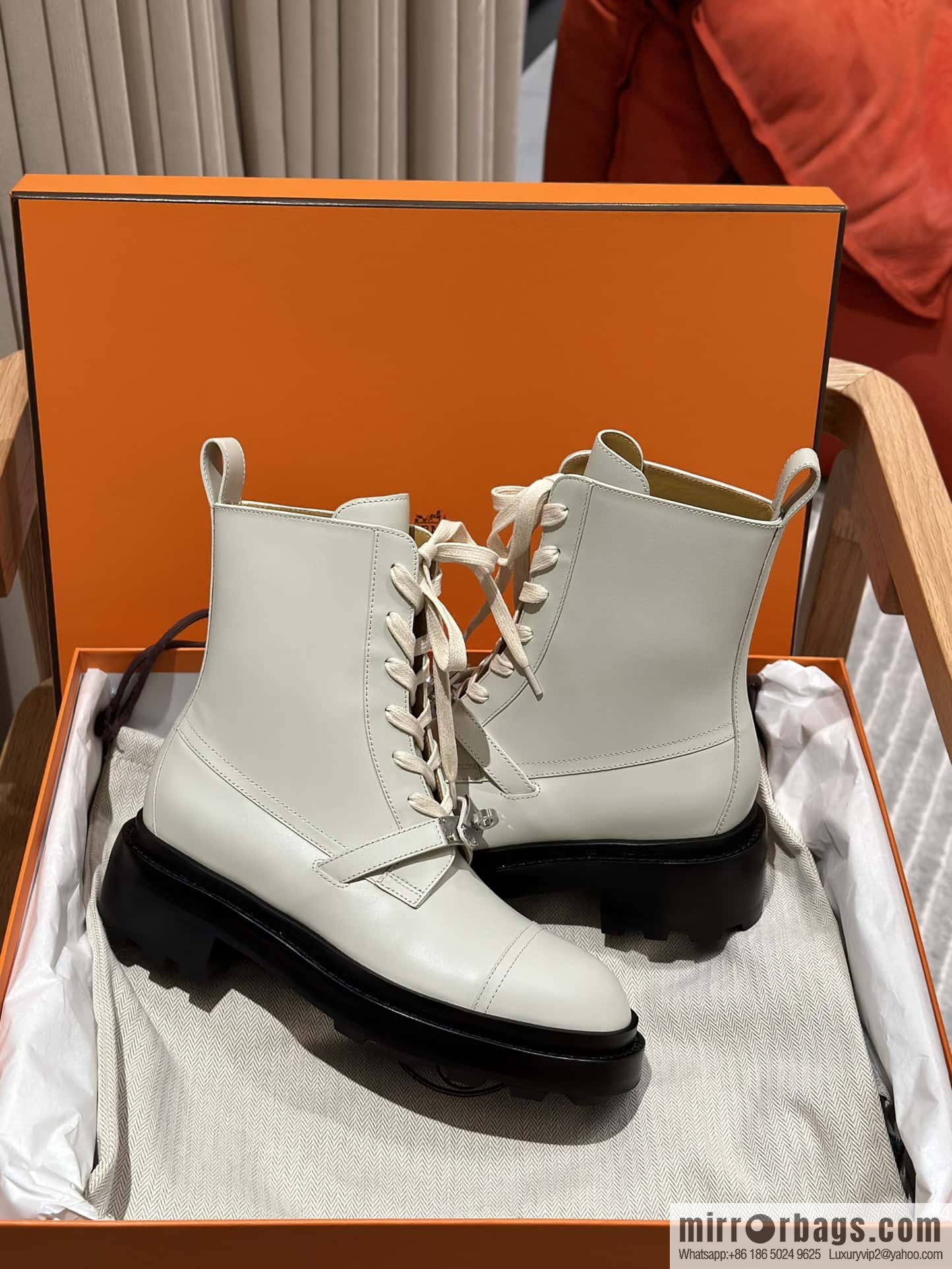 Hermès Calfskin Kelly Martin Boots
