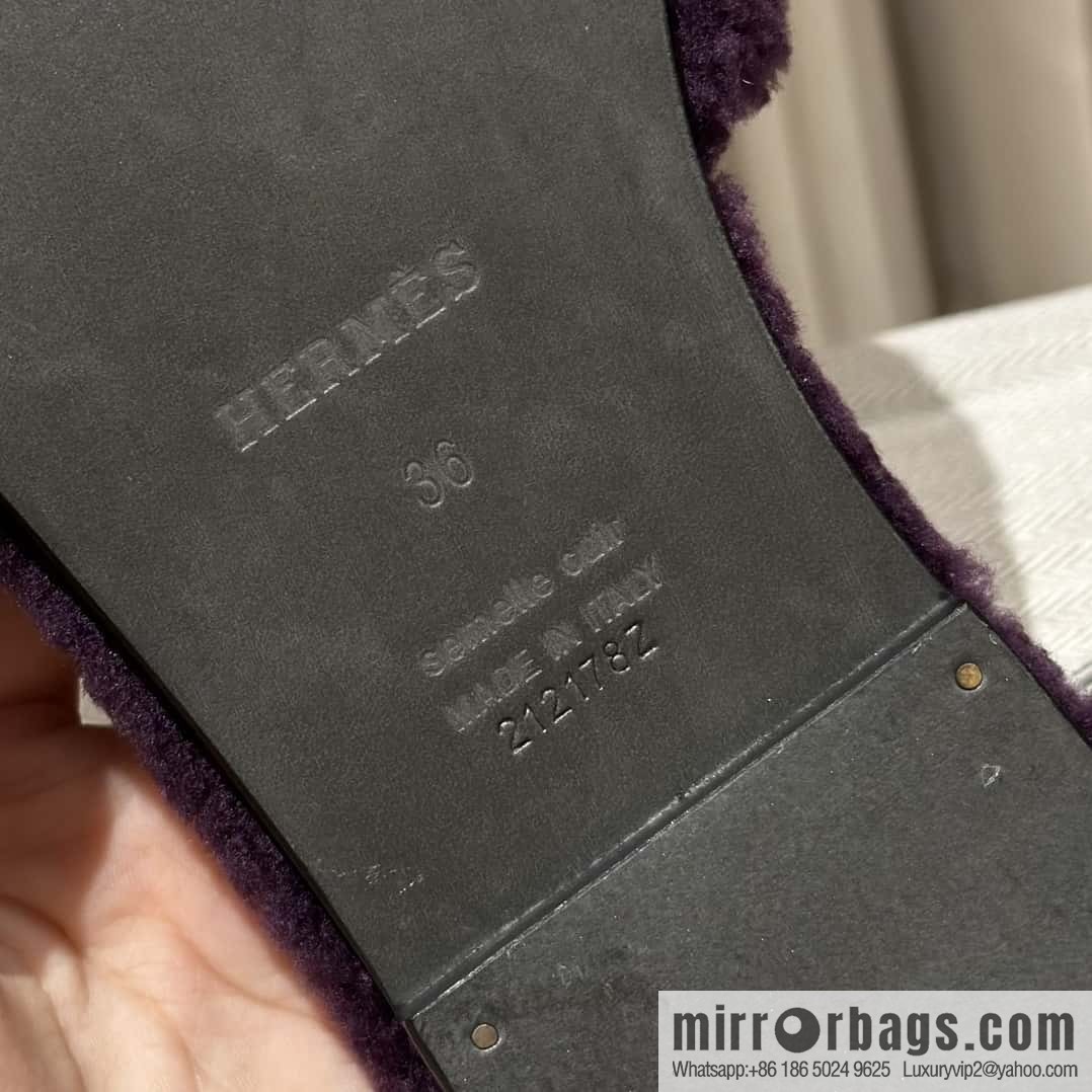 Hermès introduces new H slippers in autumn and winter, purple.