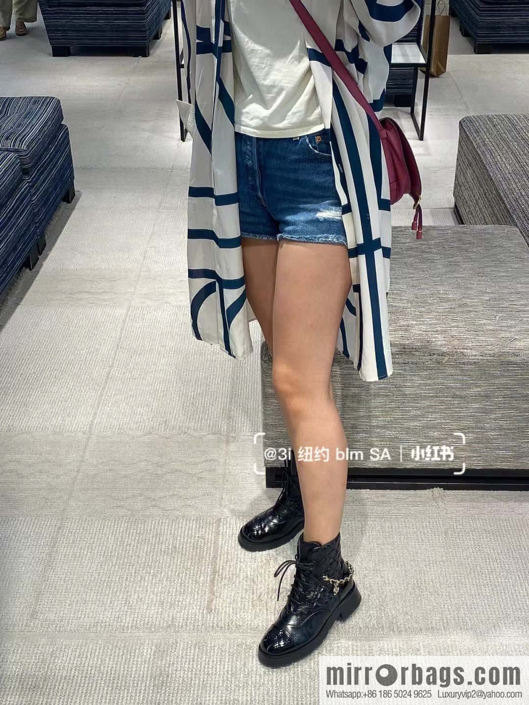 CHANEL Xiaoxiang Autumn and winter rhombus chain Martin boots