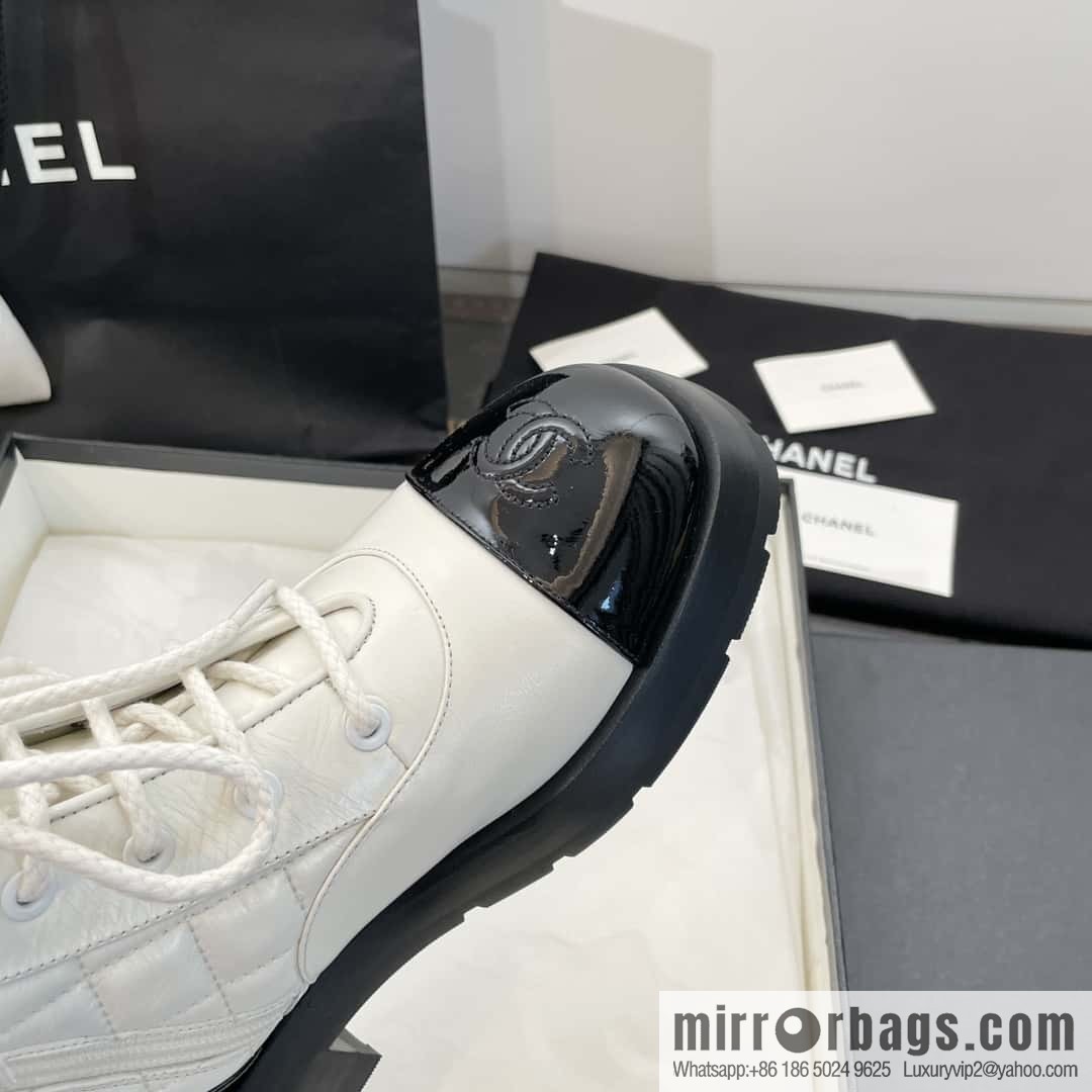 CHANEL Xiaoxiang Autumn and winter rhombus chain Martin boots