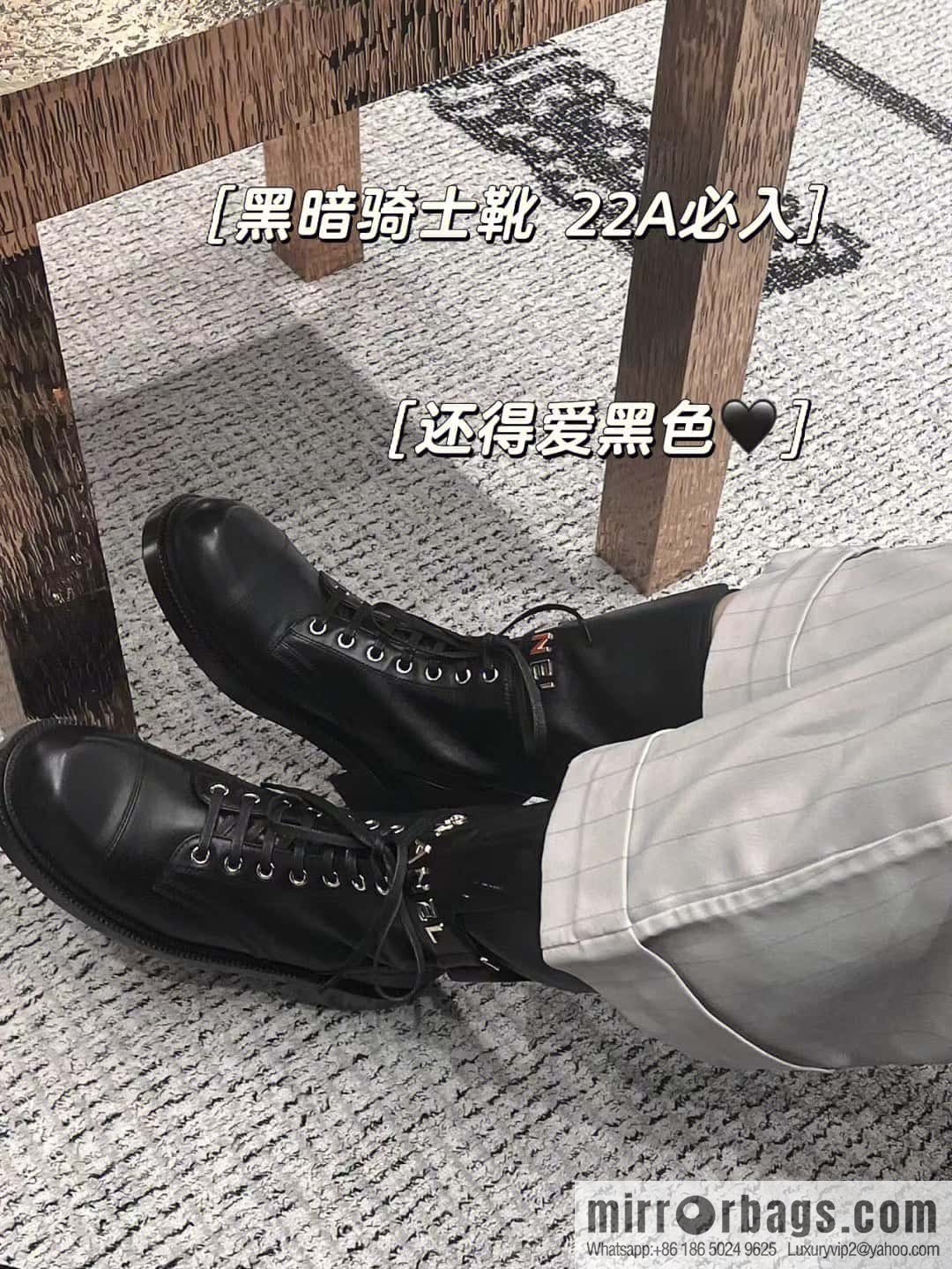 CHANEL Xiaoxiang Lace-up Kusa Knight Motorcycle Boots