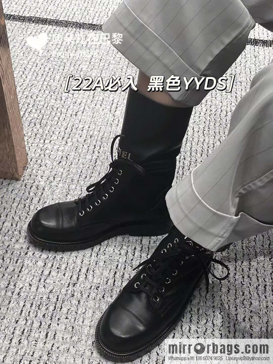 CHANEL Xiaoxiang Lace-up Kusa Knight Motorcycle Boots