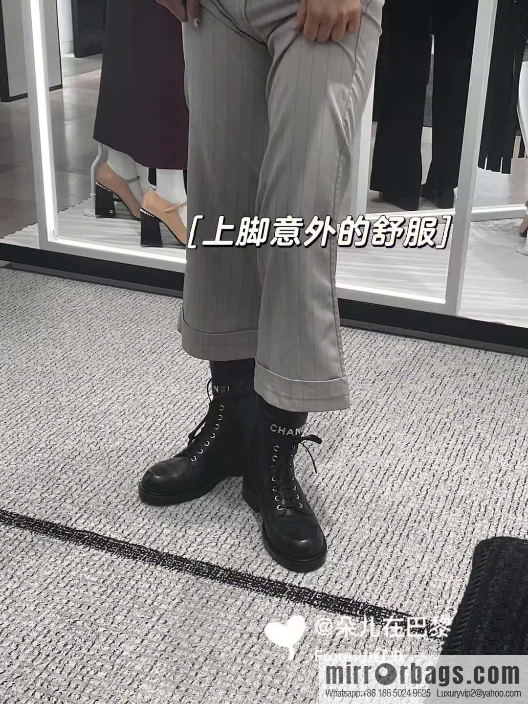 CHANEL Xiaoxiang Lace-up Kusa Knight Motorcycle Boots