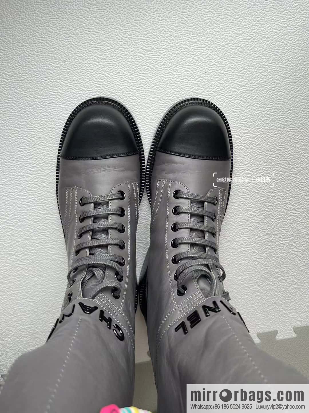 CHANEL Xiaoxiang Lace-up Kusa Knight Motorcycle Boots