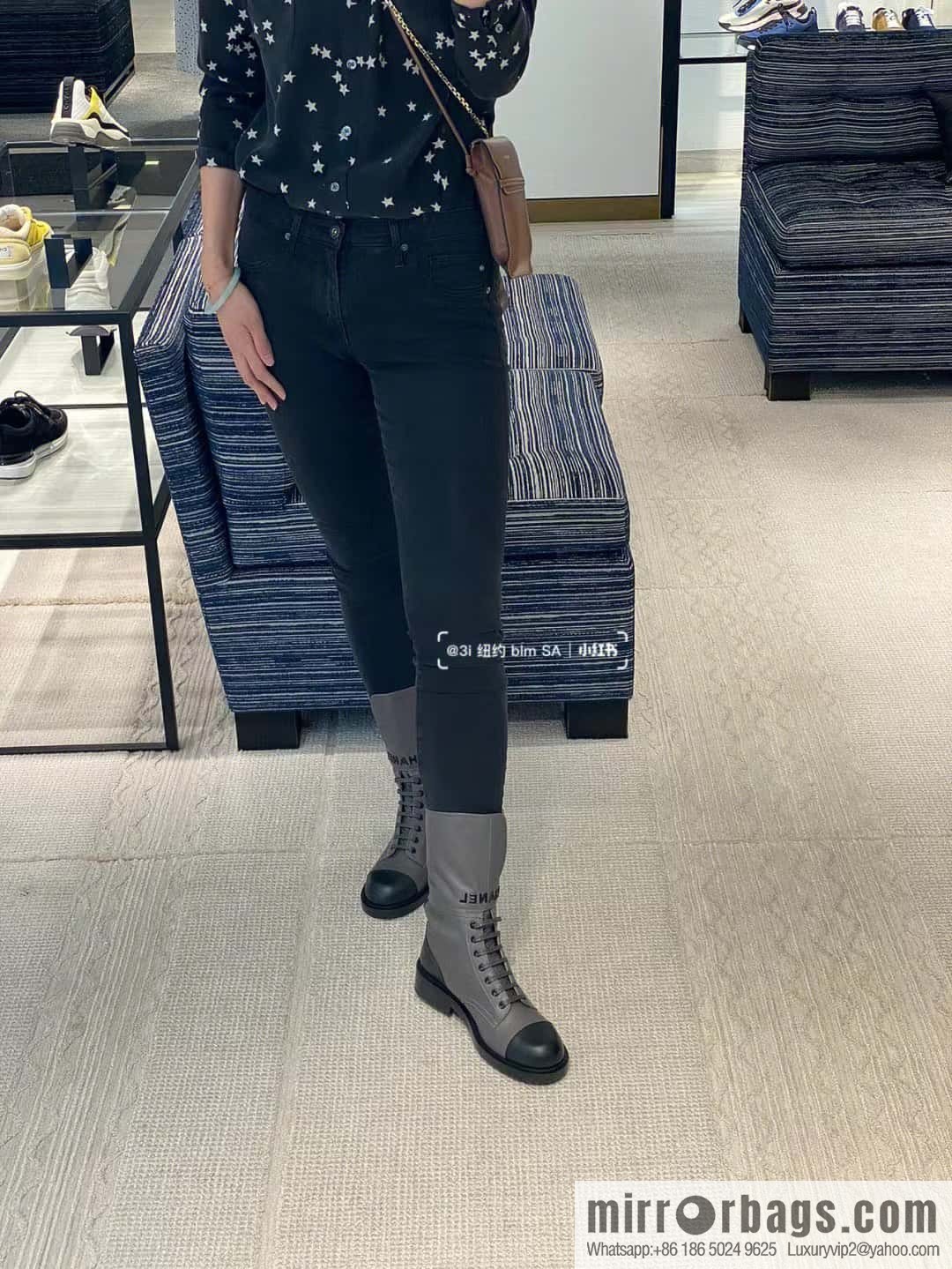 CHANEL Xiaoxiang Lace-up Kusa Knight Motorcycle Boots
