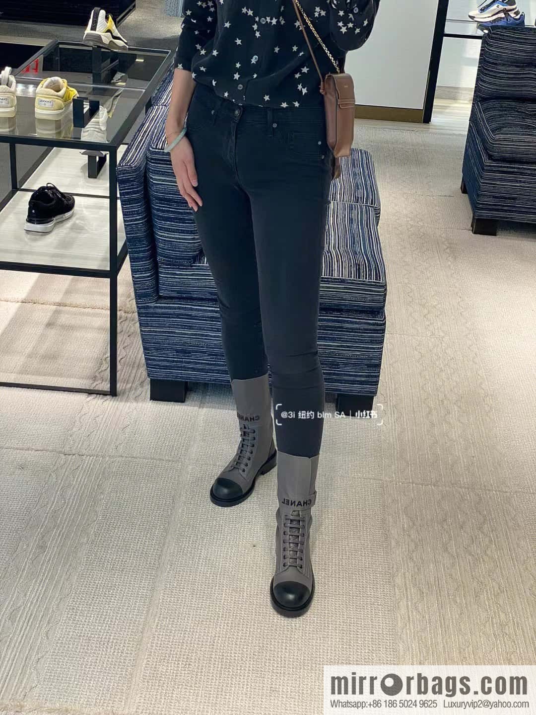 CHANEL Xiaoxiang Lace-up Kusa Knight Motorcycle Boots