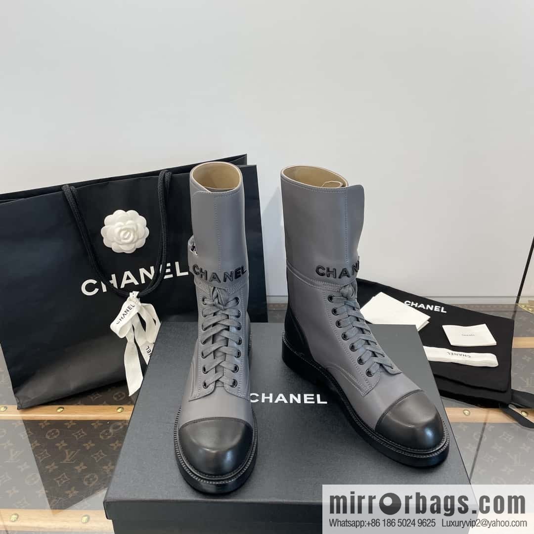 CHANEL Xiaoxiang Lace-up Kusa Knight Motorcycle Boots