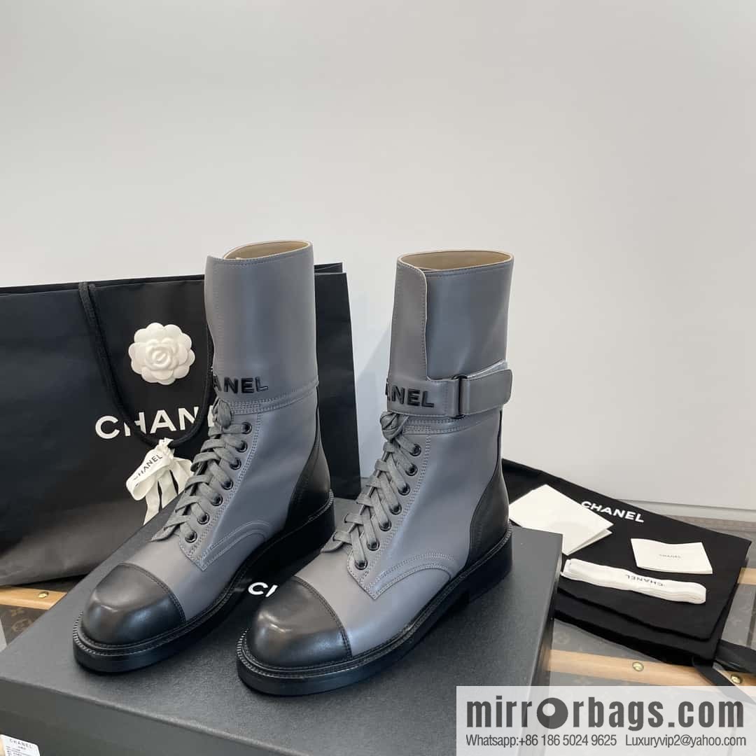 CHANEL Xiaoxiang Lace-up Kusa Knight Motorcycle Boots