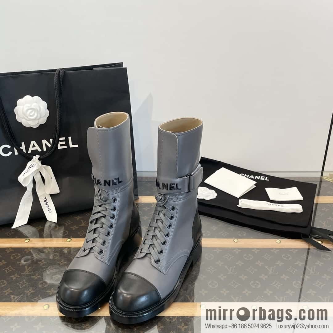 CHANEL Xiaoxiang Lace-up Kusa Knight Motorcycle Boots