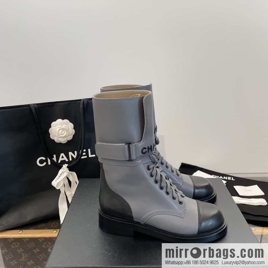 CHANEL Xiaoxiang Lace-up Kusa Knight Motorcycle Boots