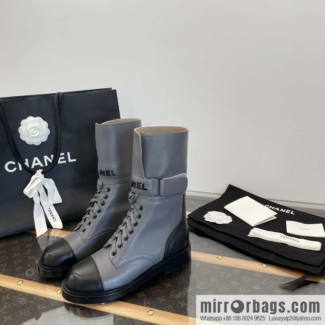 CHANEL Xiaoxiang Lace-up Kusa Knight Motorcycle Boots