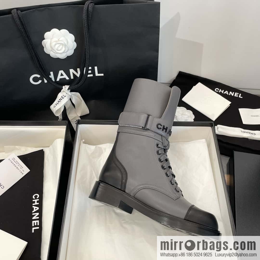 CHANEL Xiaoxiang Lace-up Kusa Knight Motorcycle Boots