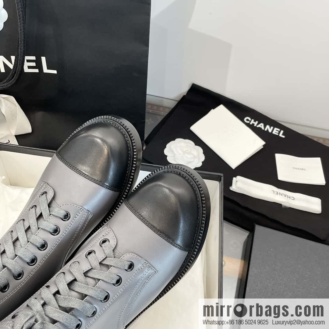 CHANEL Xiaoxiang Lace-up Kusa Knight Motorcycle Boots