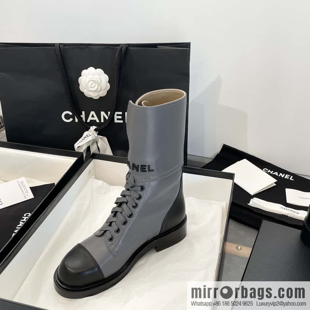 CHANEL Xiaoxiang Lace-up Kusa Knight Motorcycle Boots