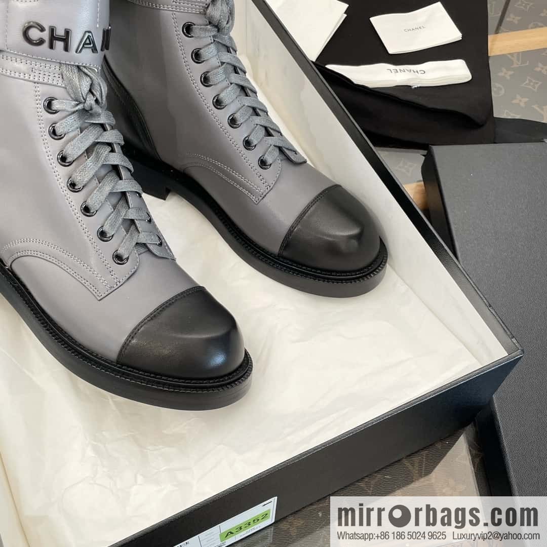 CHANEL Xiaoxiang Lace-up Kusa Knight Motorcycle Boots