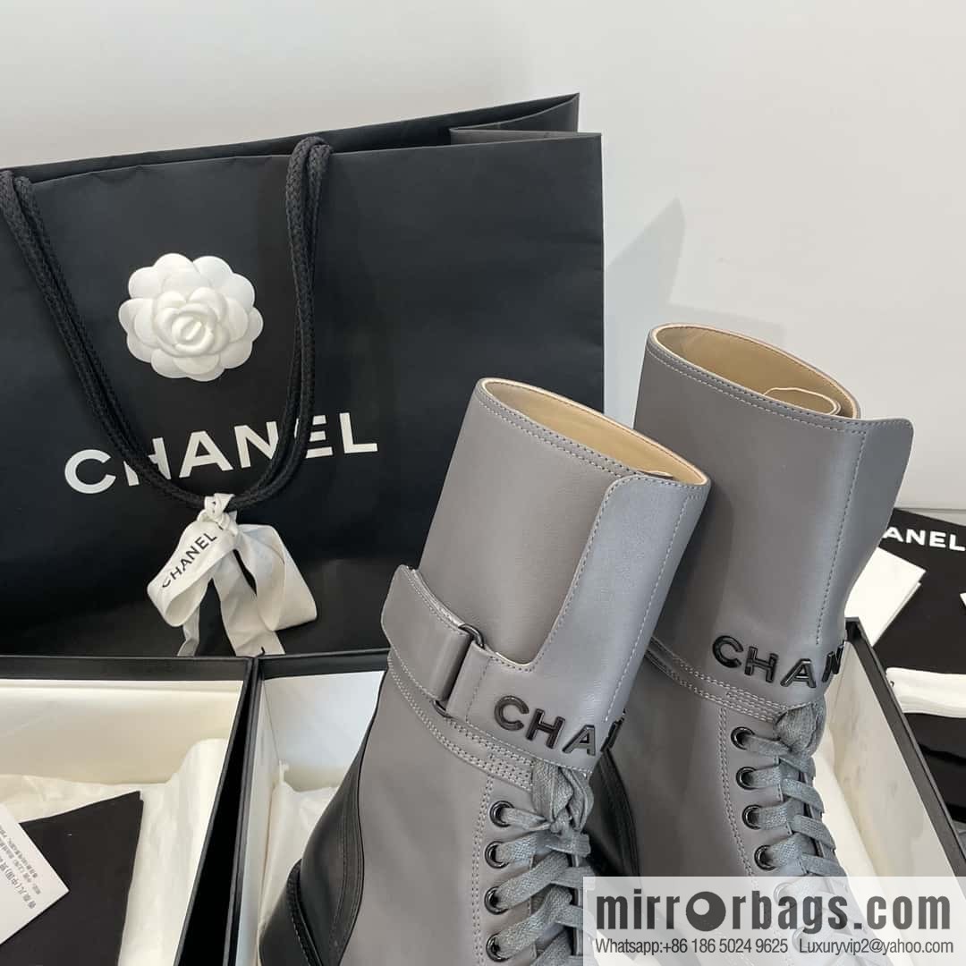 CHANEL Xiaoxiang Lace-up Kusa Knight Motorcycle Boots