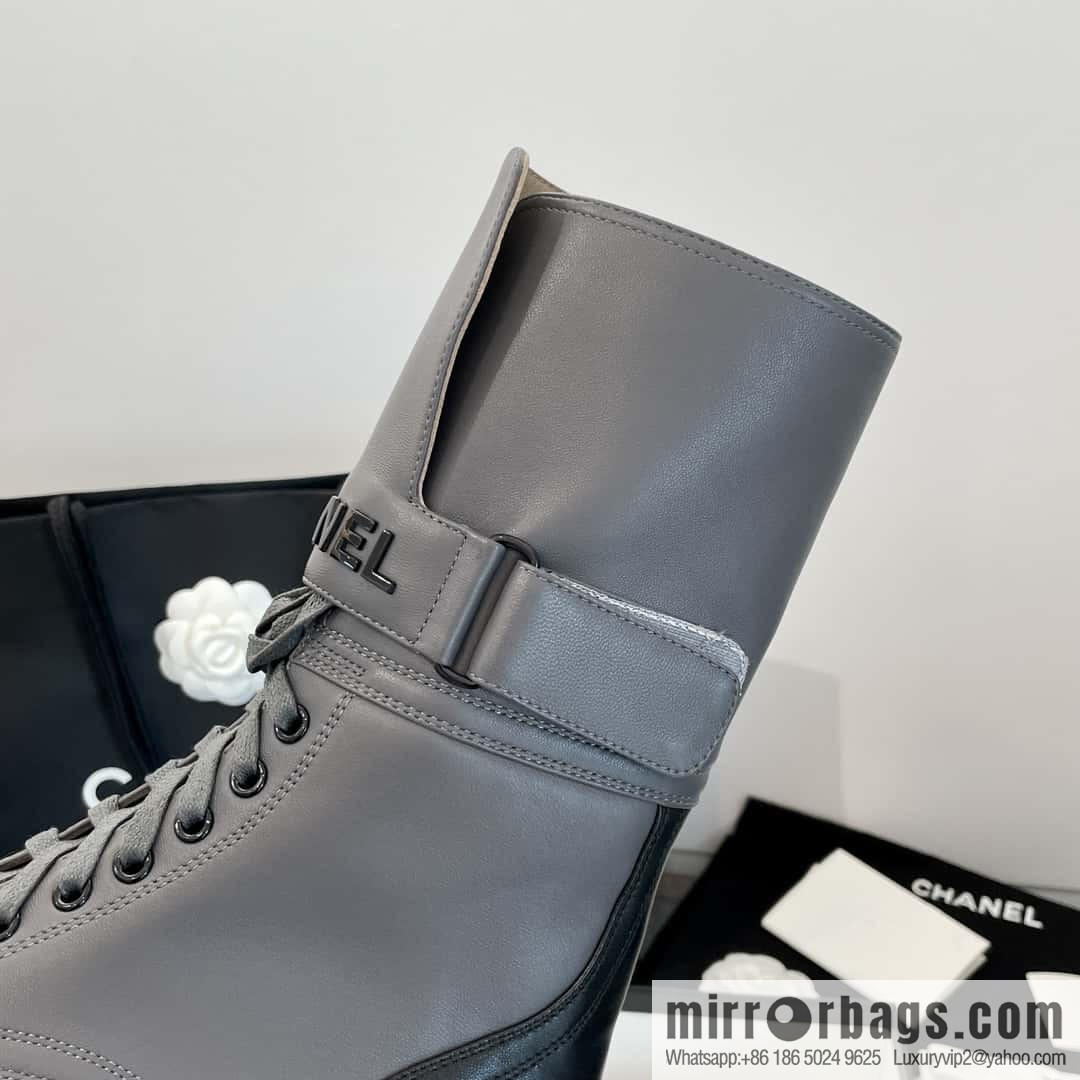 CHANEL Xiaoxiang Lace-up Kusa Knight Motorcycle Boots