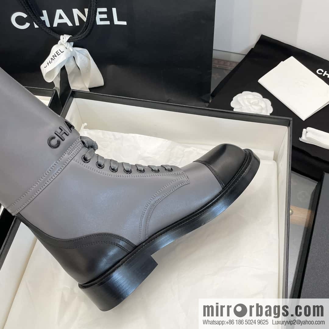 CHANEL Xiaoxiang Lace-up Kusa Knight Motorcycle Boots