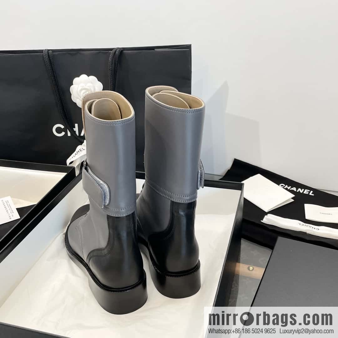 CHANEL Xiaoxiang Lace-up Kusa Knight Motorcycle Boots