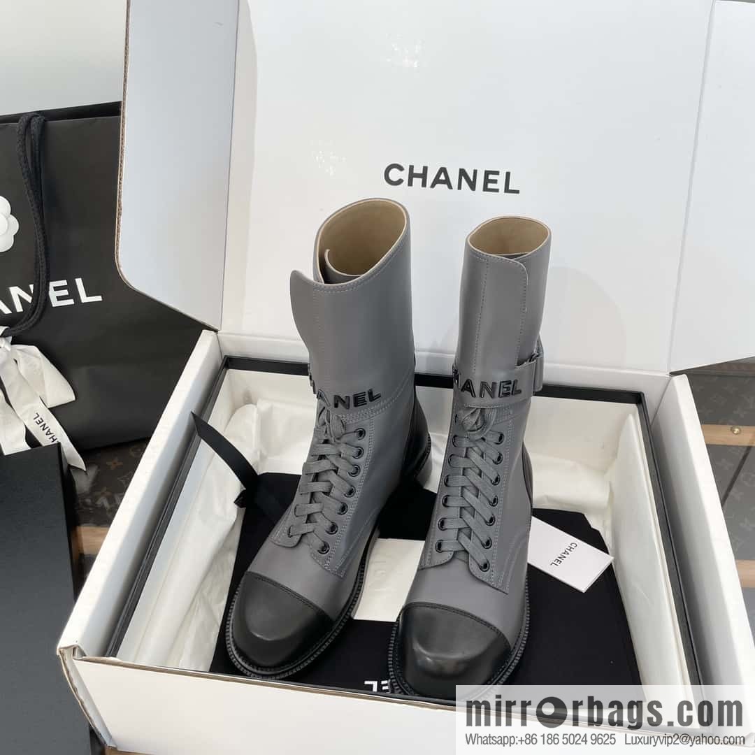 CHANEL Xiaoxiang Lace-up Kusa Knight Motorcycle Boots