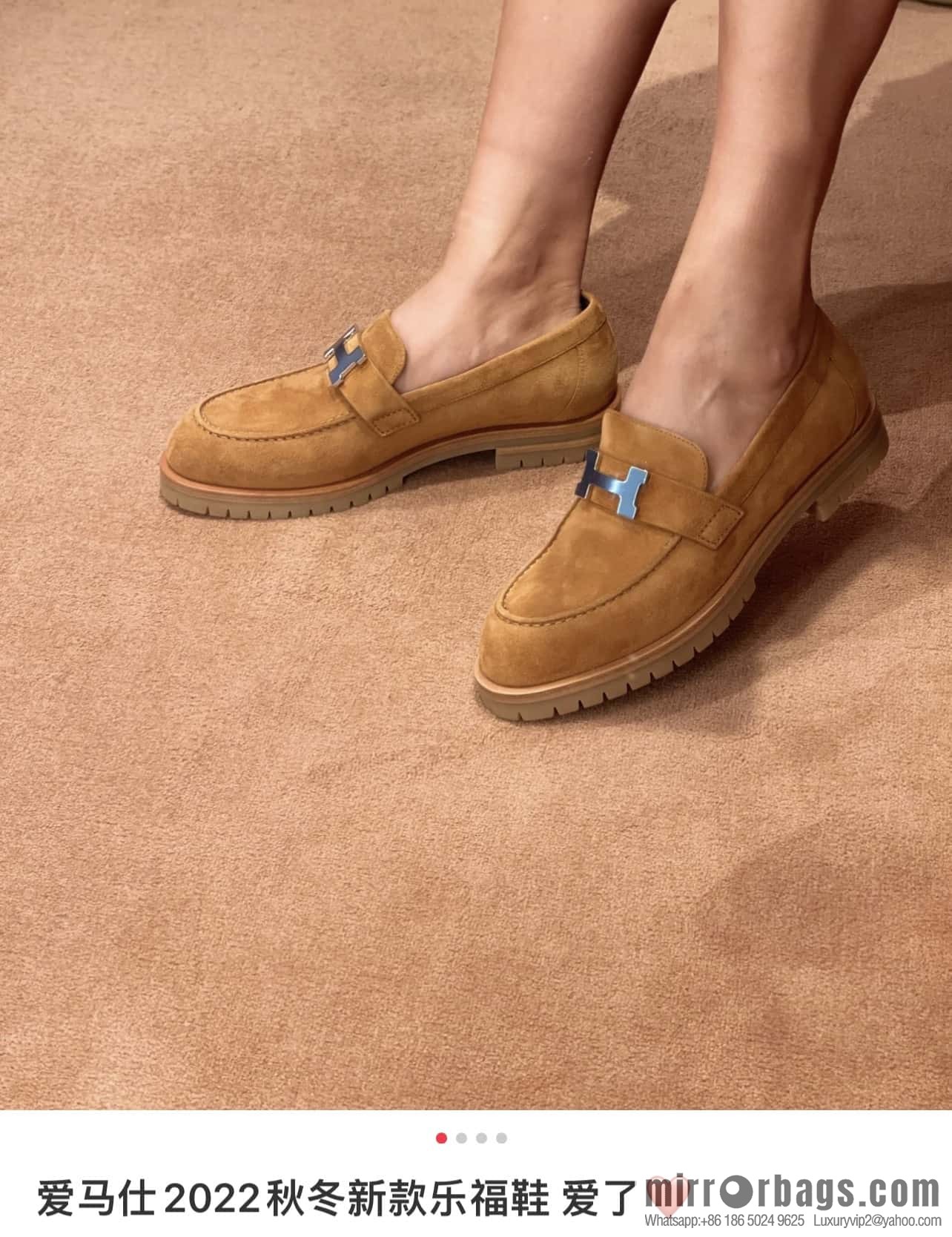 Hermès calfskin Faubourg loafers