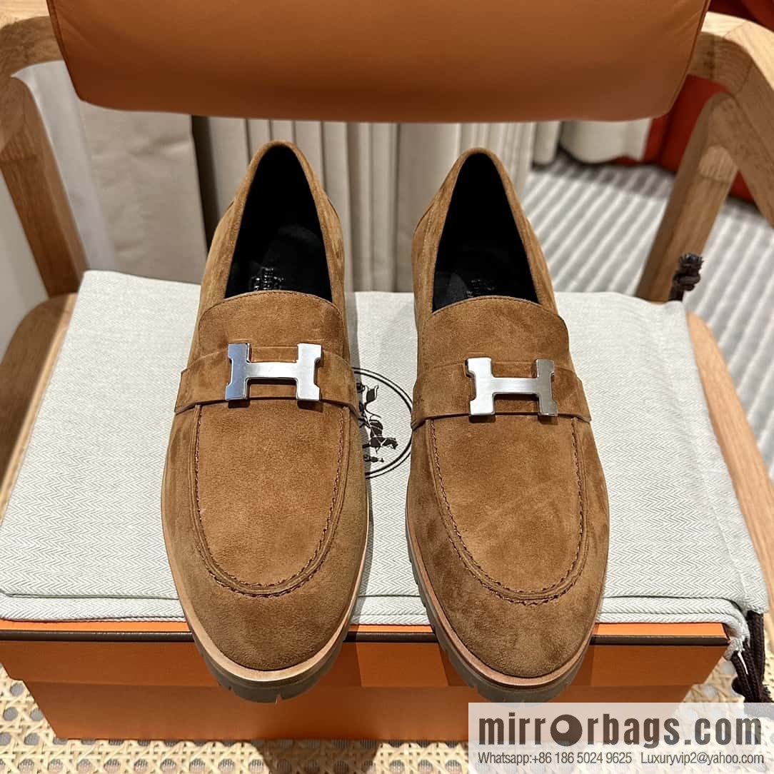 Hermès calfskin Faubourg loafers