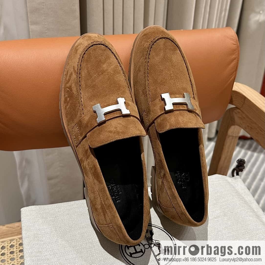 Hermès calfskin Faubourg loafers
