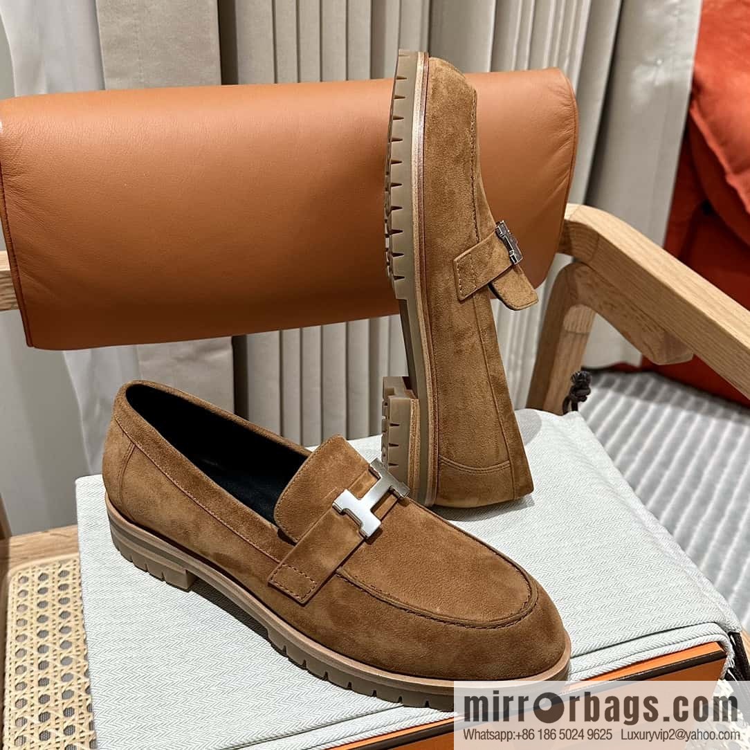 Hermès calfskin Faubourg loafers