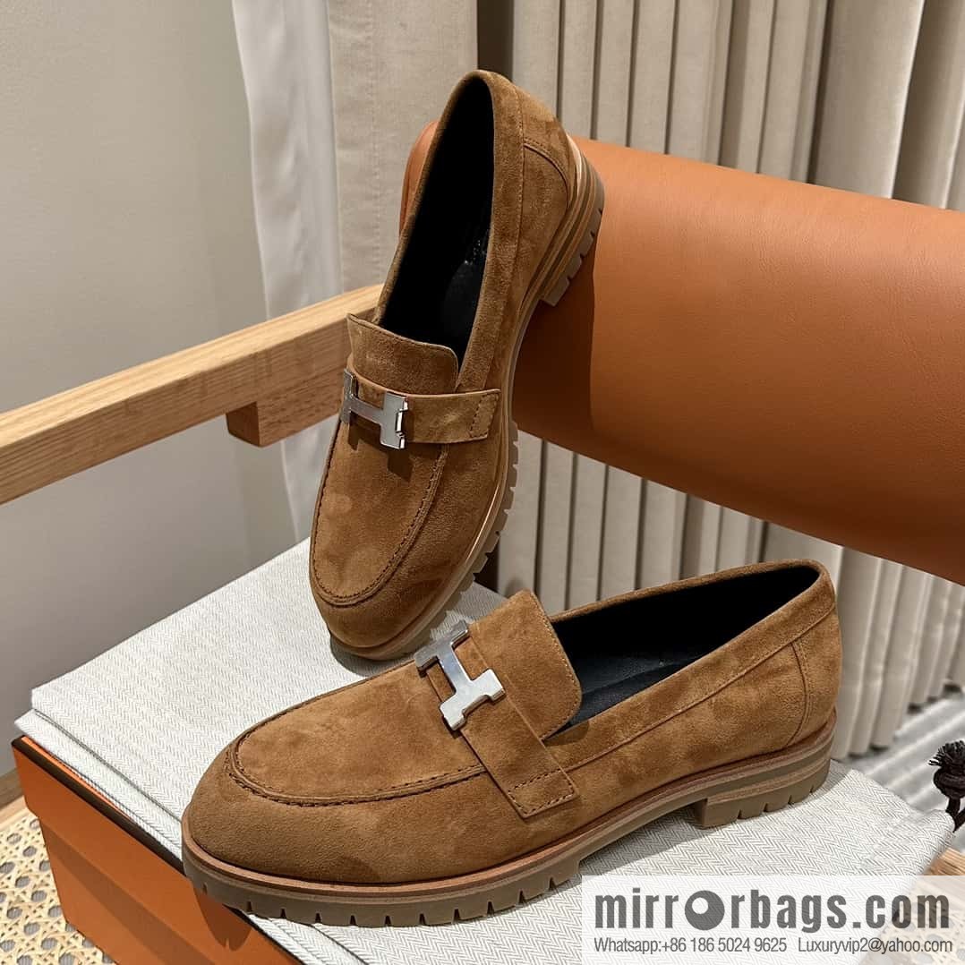 Hermès calfskin Faubourg loafers