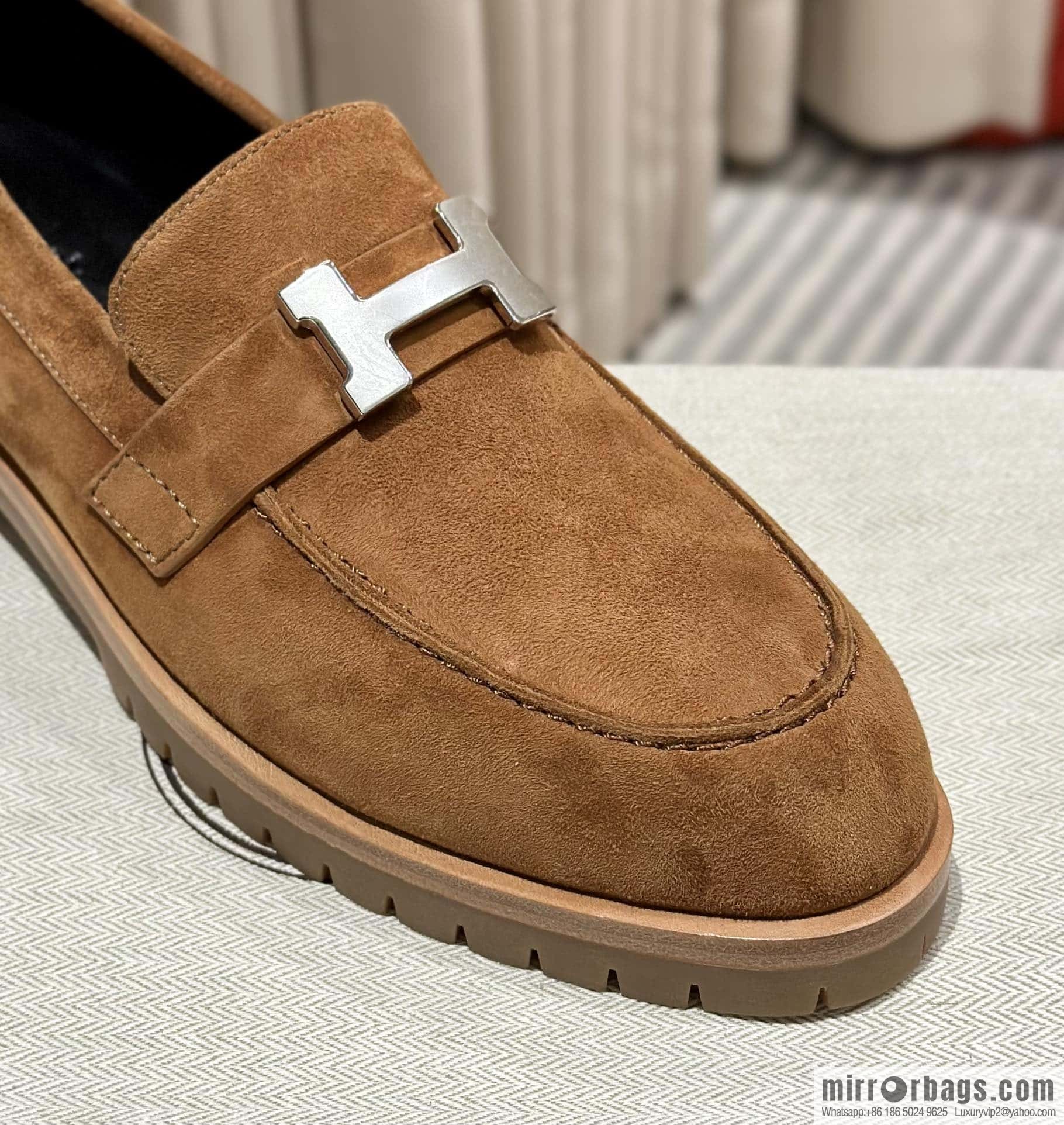 Hermès calfskin Faubourg loafers