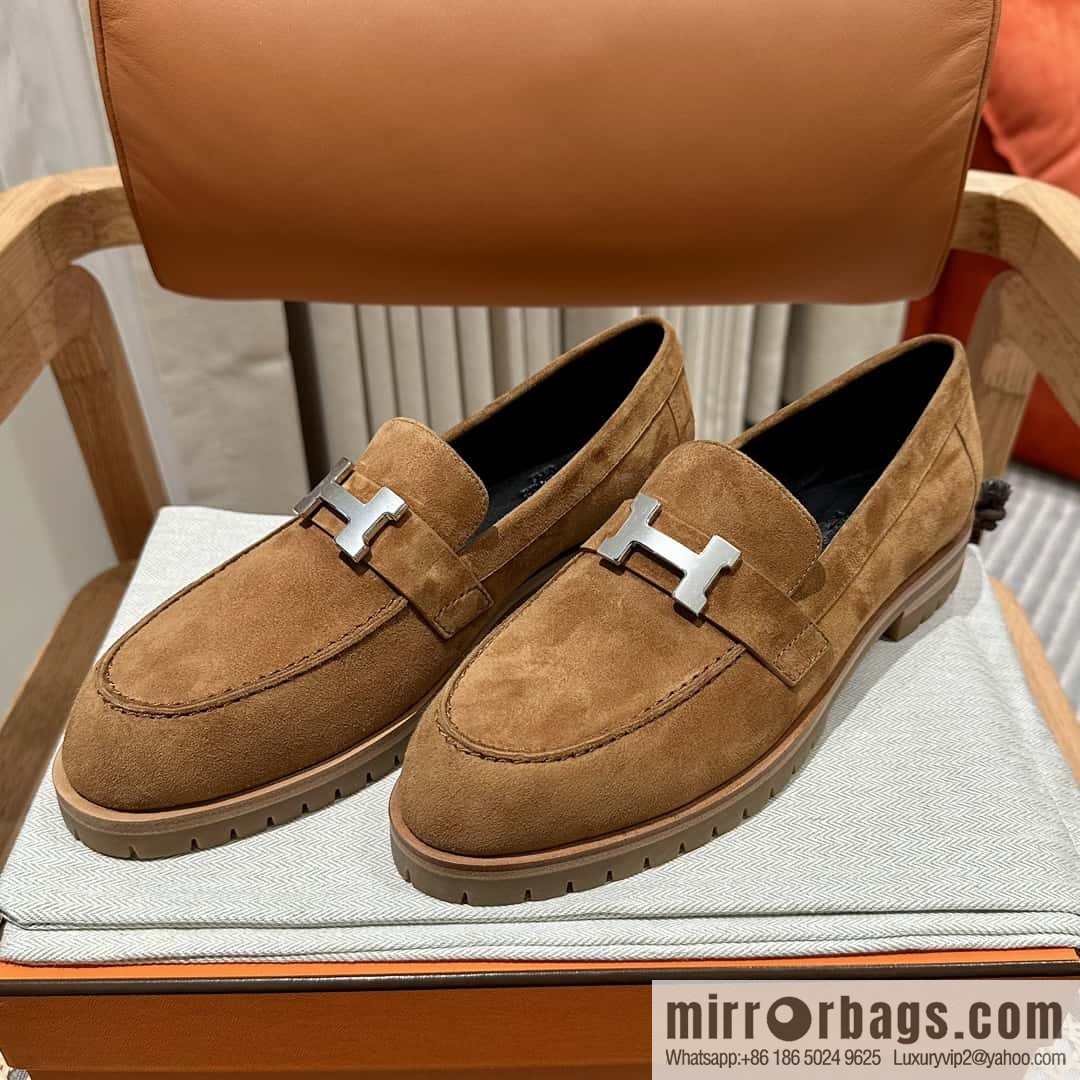 Hermès calfskin Faubourg loafers