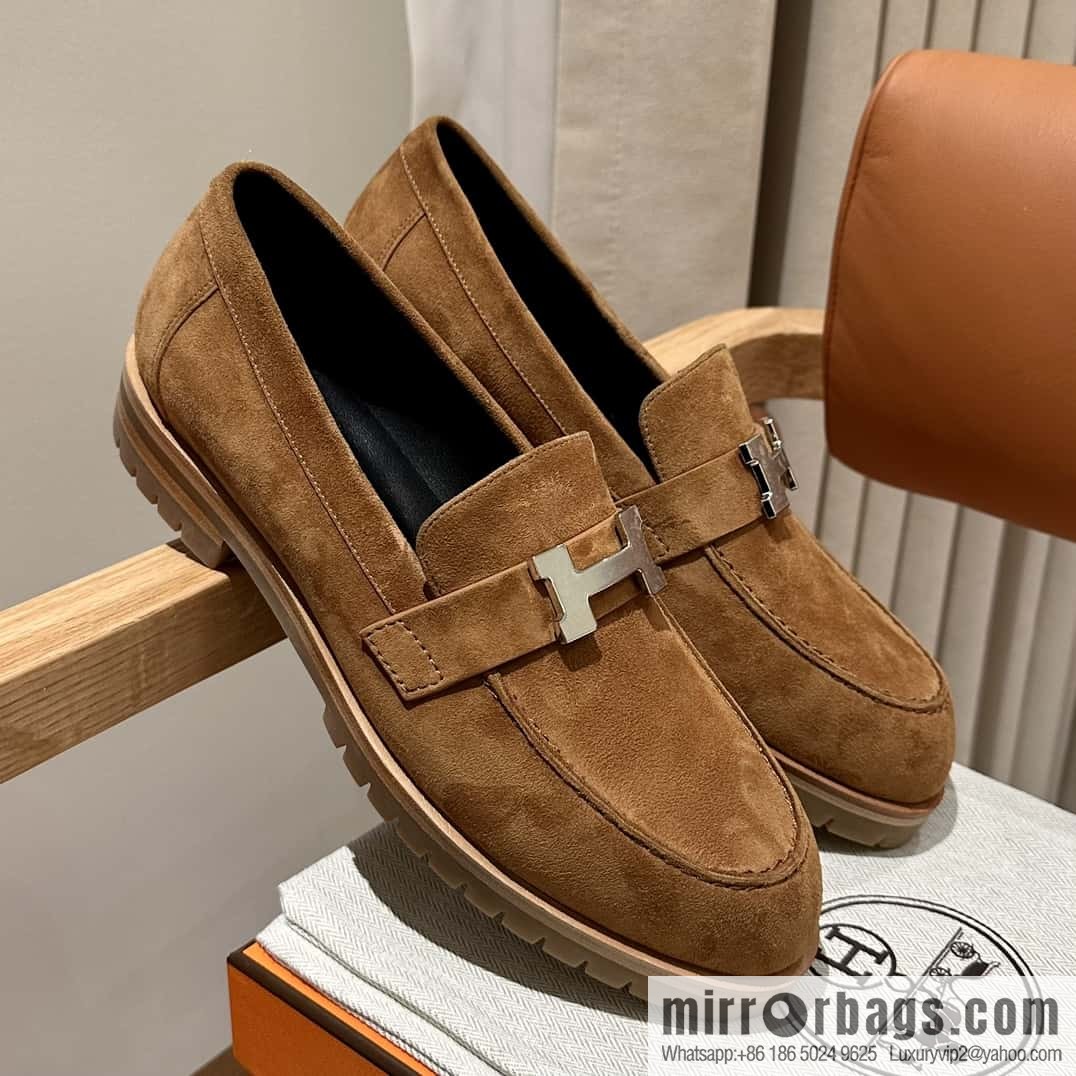Hermès calfskin Faubourg loafers