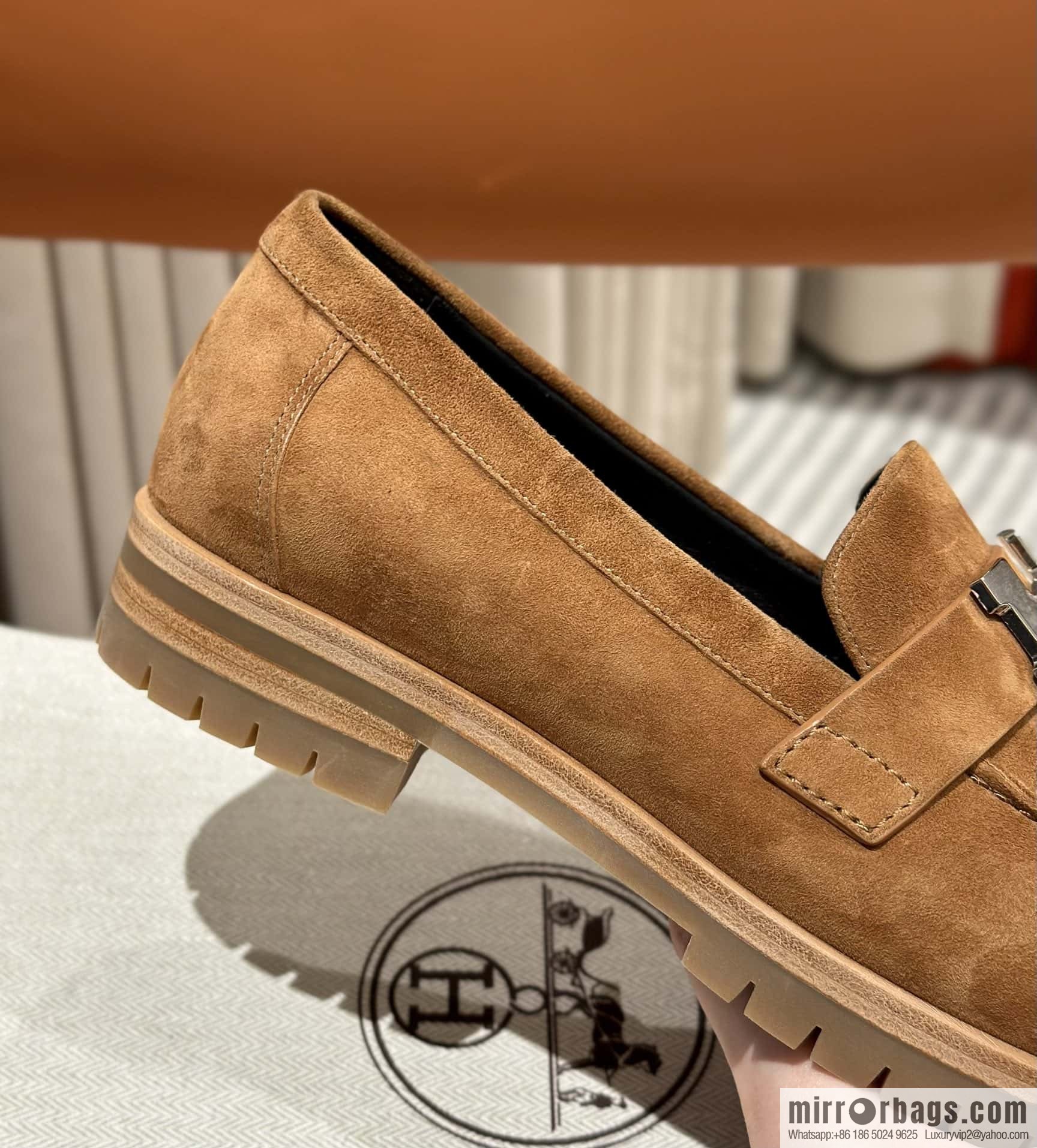 Hermès calfskin Faubourg loafers