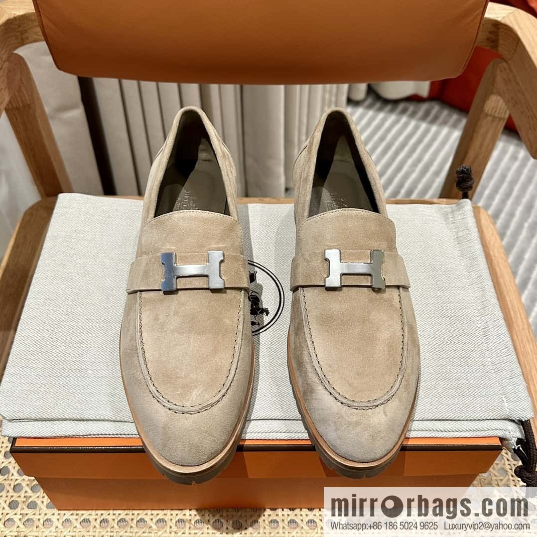Hermès calfskin Faubourg loafers