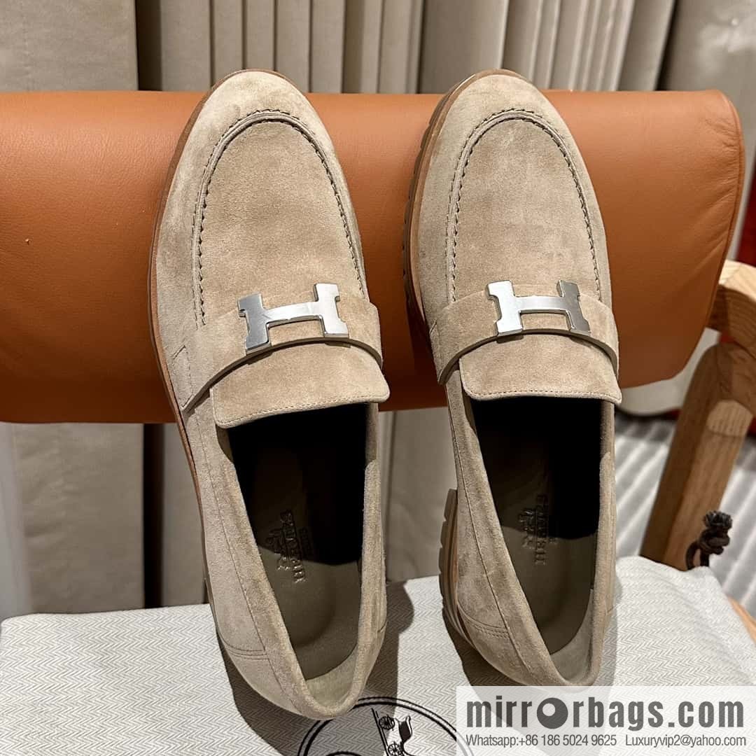 Hermès calfskin Faubourg loafers