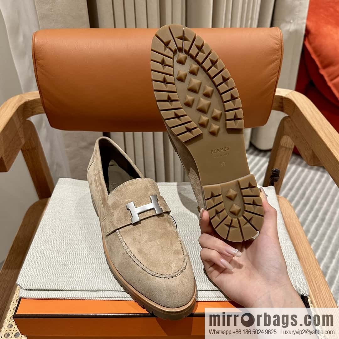Hermès calfskin Faubourg loafers