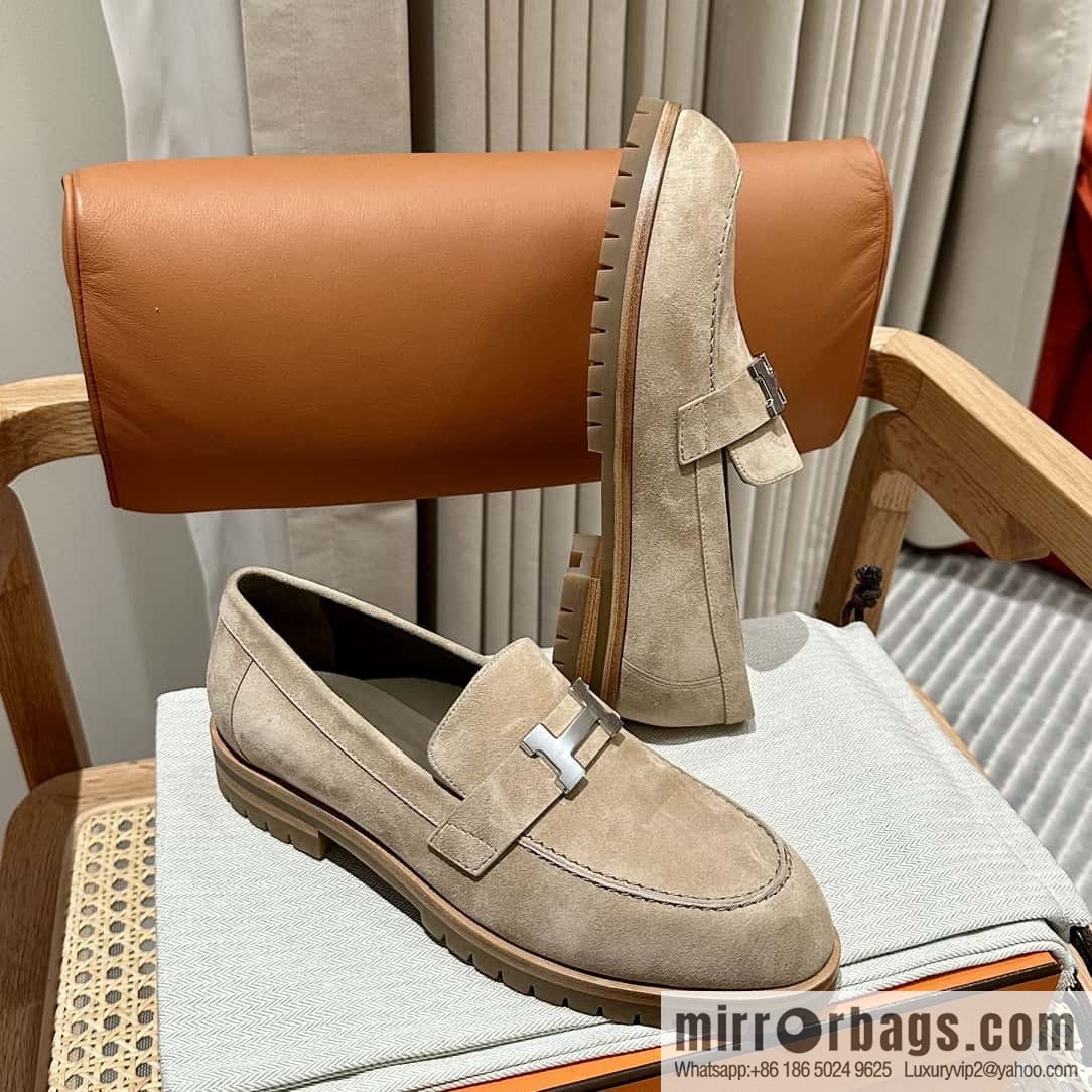 Hermès calfskin Faubourg loafers