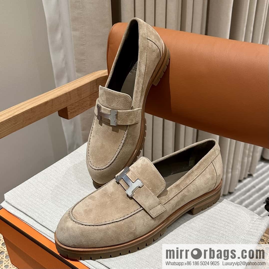 Hermès calfskin Faubourg loafers