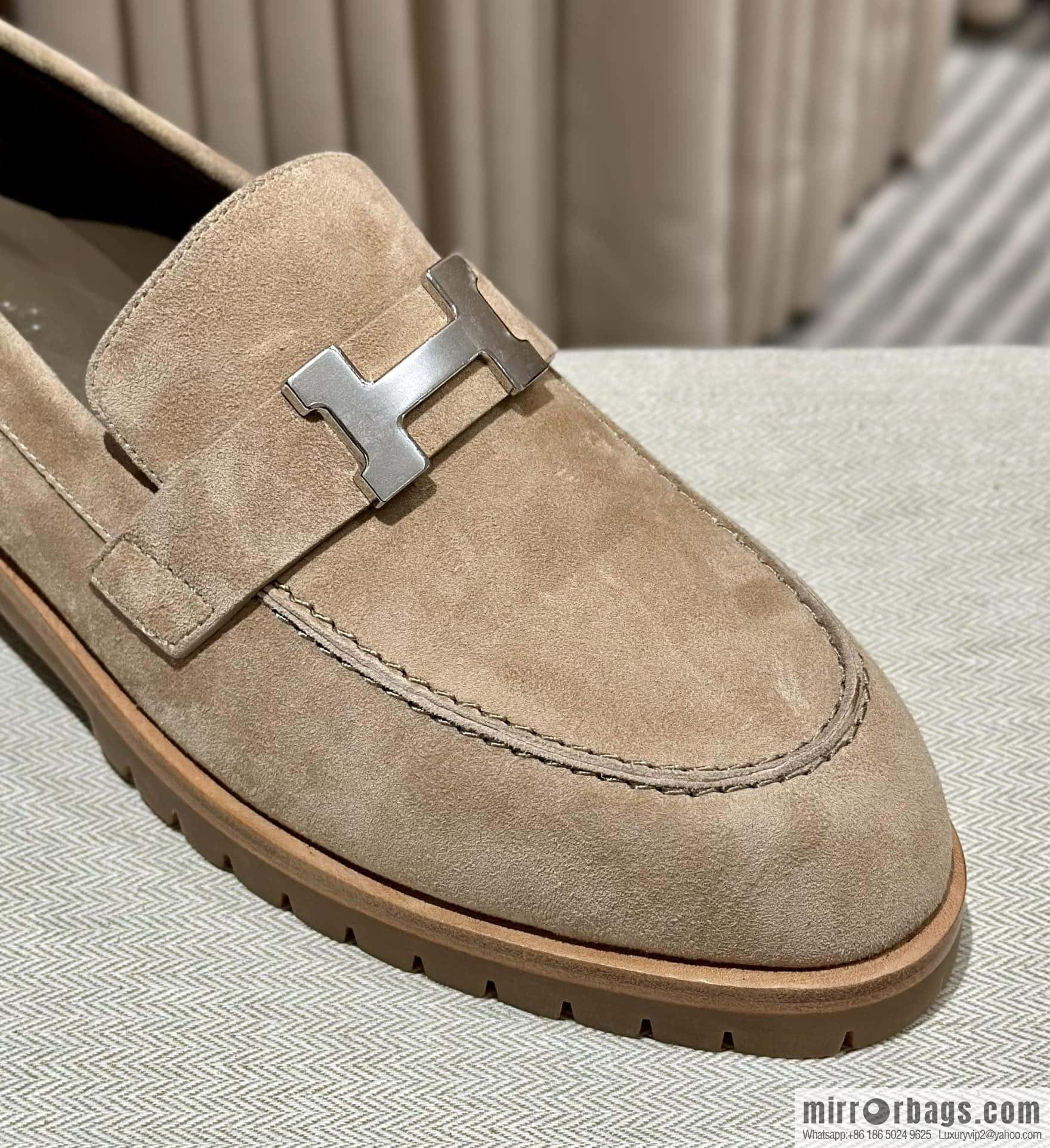 Hermès calfskin Faubourg loafers